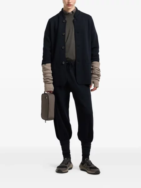 Pulover Emporio Armani de lână cu decolteu rotund negru