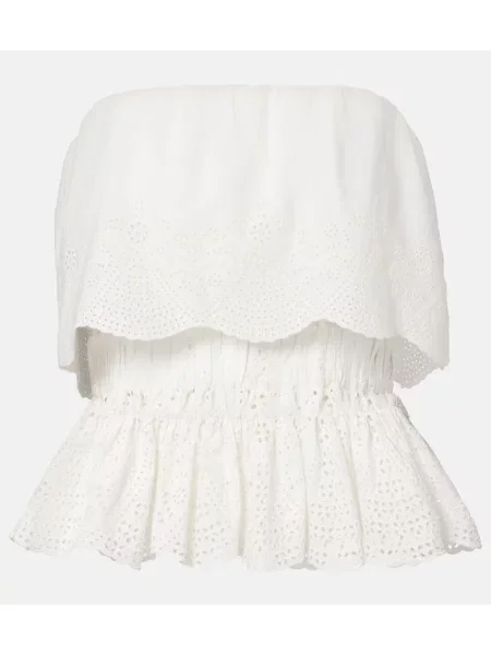 Cu peplum top Posse cu broderie alb