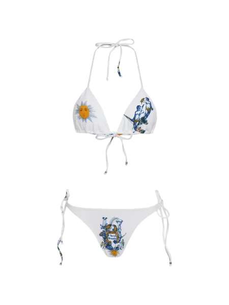 Bikini Amir Slama z nadrukiem białe