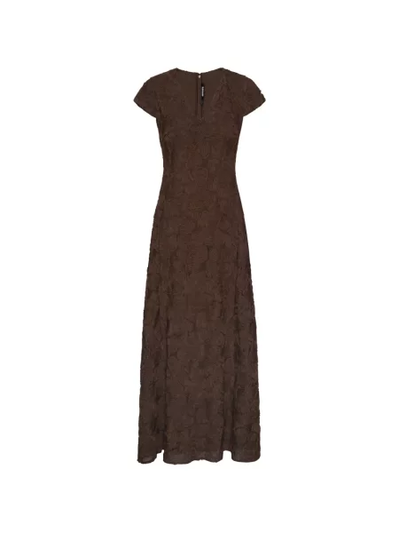 Rochie maxi Rotate Birger Christensen fără mâneci plasă maro
