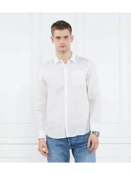 GUESS De in cămașă LS ISLAND alb
