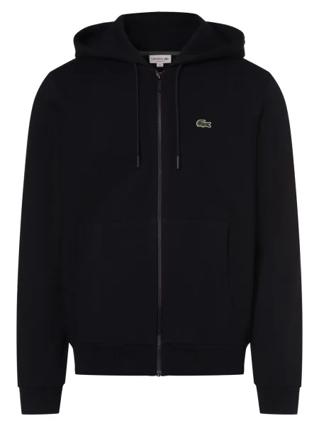 Bluza rozpinana Lacoste z kapturem z długim rękawem niebieska