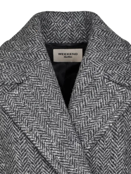 Cu centură palton Weekend Max Mara gri