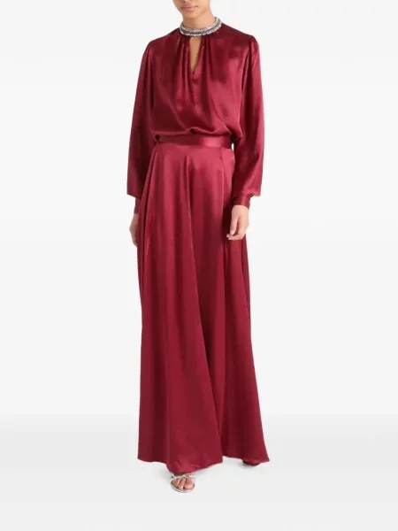 Fusta maxi Temperley London din satin roșu