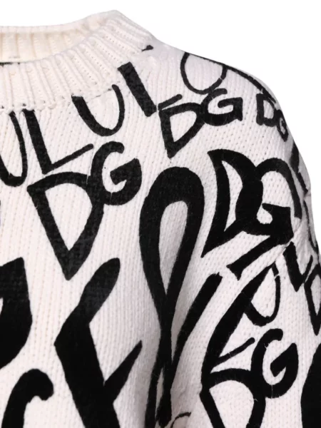 Pulover Dolce & Gabbana cu autograf alb