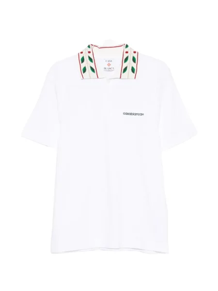 Tricou polo Casablanca cu broderie alb