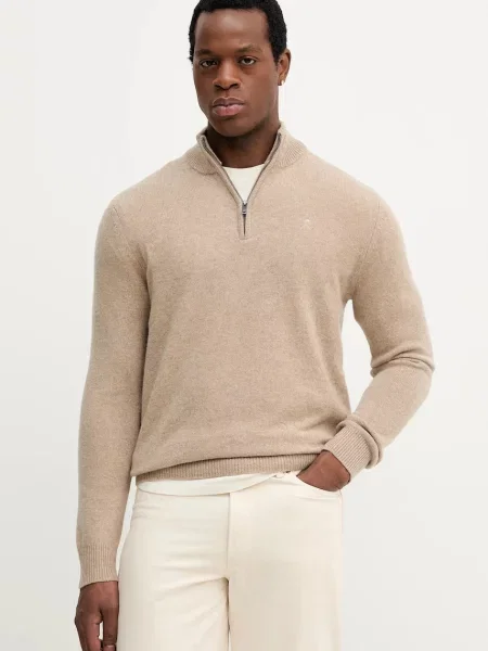 Vuneni pulover Hackett London za muškarce bež