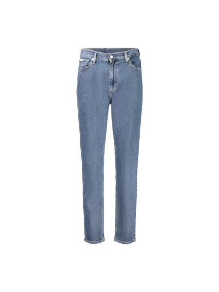 Talia jeansy Calvin Klein Jeans z wysoką talią niebieskie