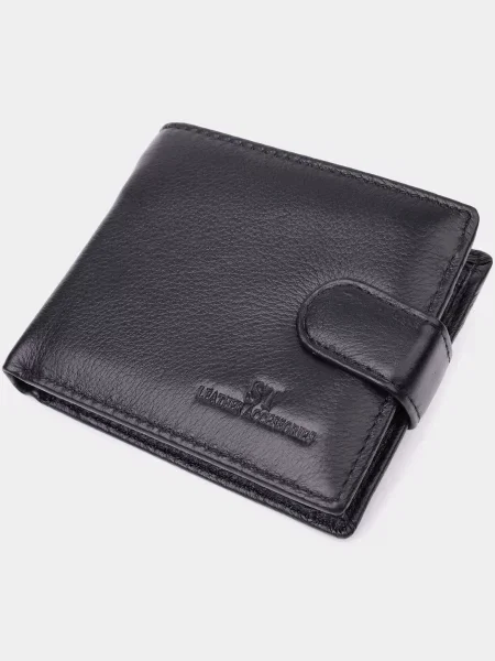 Кожаный кошелек St Leather Accessories черный