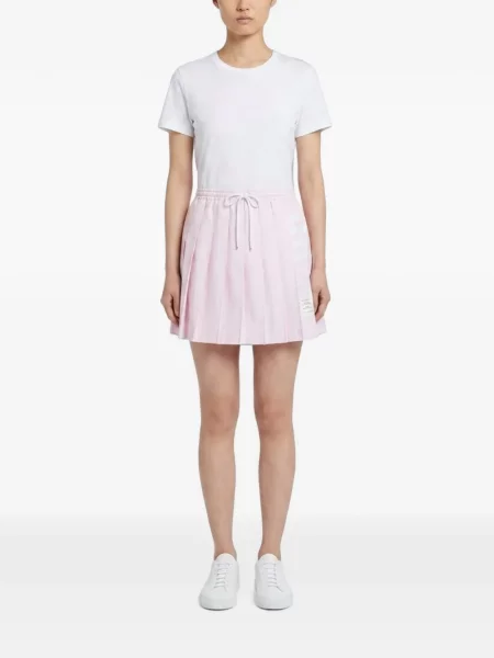 Fusta mini Thom Browne din țesătură twill cu cordon roz