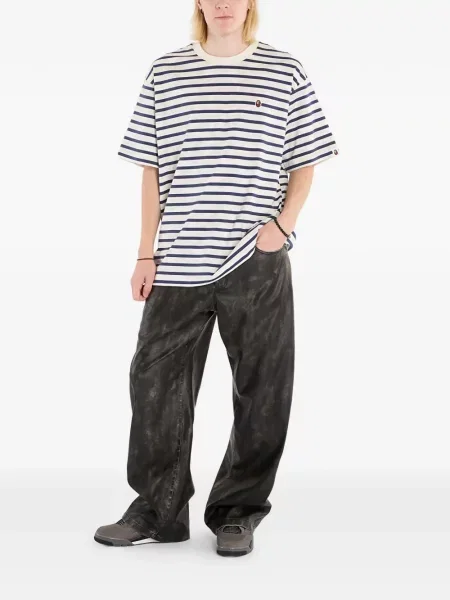 Tricou A Bathing Ape® cu dungi alb