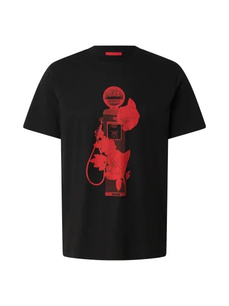HUGO Tricou Dikerd roșu negru