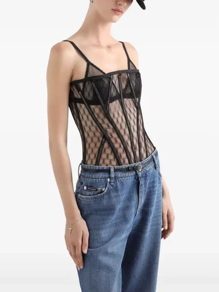 Топ Dolce & Gabbana от тюл черно