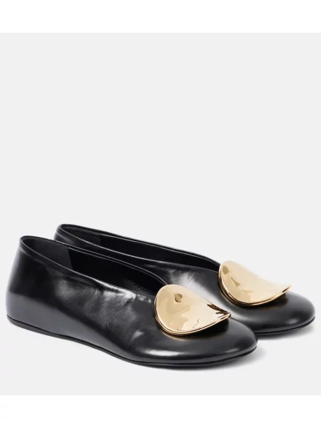 Balerini Jil Sander din piele negru