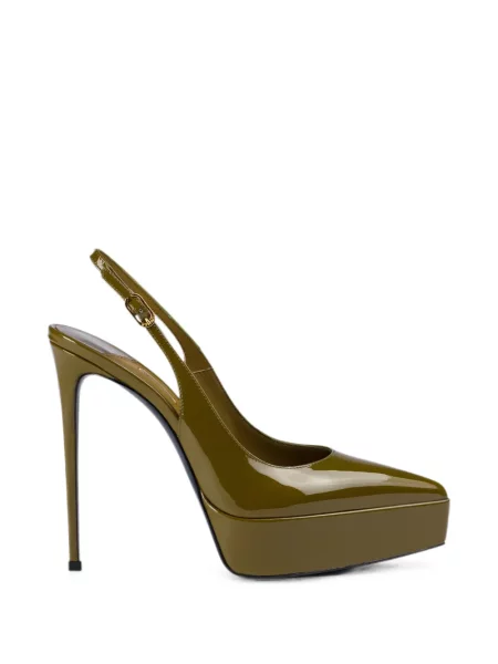 Pantofi cu toc Le Silla din piele cu platformă verde