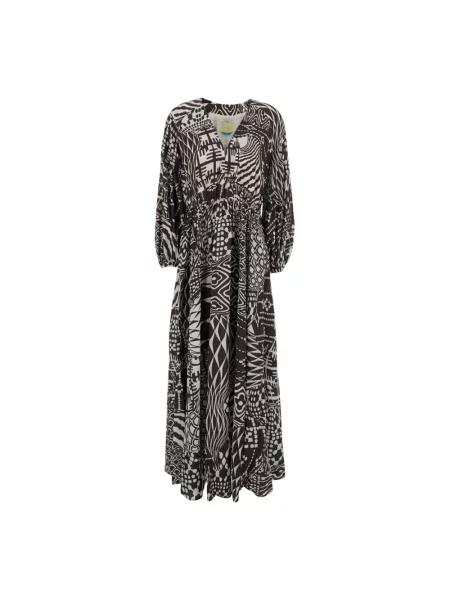 Wielobarwność sukienka Momoni garniturowa brązowa