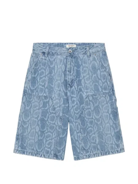 Pantaloni scurți Carhartt Wip cu imagine cu model piele de șarpe albastru