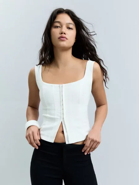 Bershka Top alb