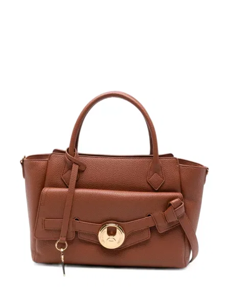 Geantă shopper Love Moschino cu autograf maro
