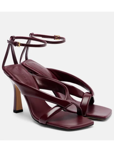 Sandale Bottega Veneta din piele bordo