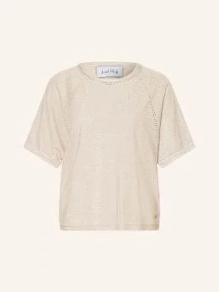 Joseph Ribkoff Dzianinowa Koszulka Z Cekinami beige beżowa