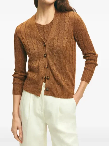 Cardigan Brooks Brothers tricotate maro