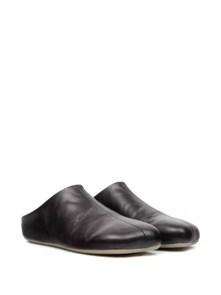 Papuci tip mules Mm6 Maison Margiela din piele fără toc negru