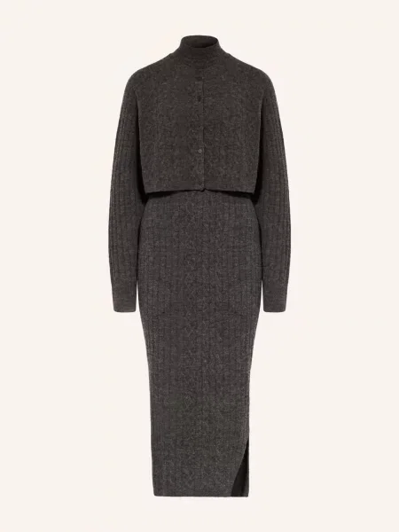 Sukienka maxi Allsaints wełniana szara