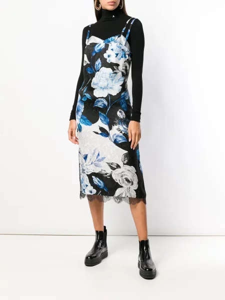 Rochie midi Off-white cu imagine alb
