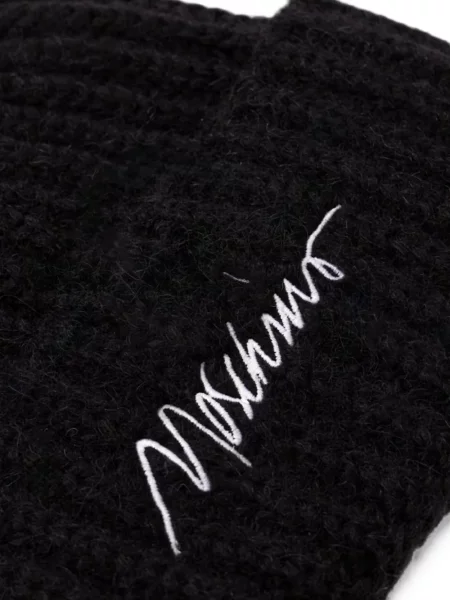 Căciulă Moschino cu broderie negru