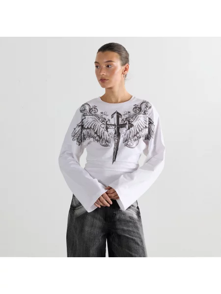 Cropp Блузка з принтом білий