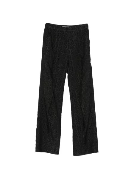 Pantaloni Cecilie Bahnsen cu model floral din jacard negru