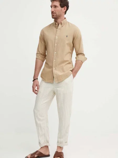 Сорочка Polo Ralph Lauren regular комір button-down бежевий