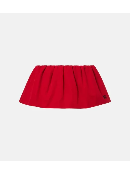 Fustă Miu Miu din poplin roșu