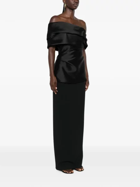 Rochie maxi Solace London drapată negru