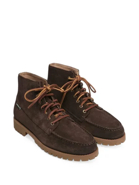 Botine Sebago cu șireturi din piele de căprioară maro