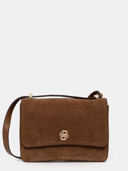 BOSS geantă de mână din piele întoarsă BOSS BEYOND Crossb S negru