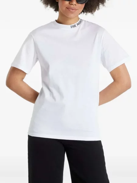 Tricou The North Face cu broderie alb