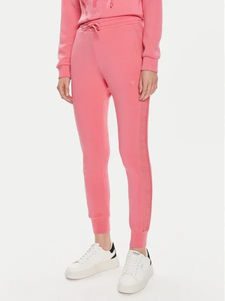 Спортен панталон Guess ALLIE лилаво с принт розово