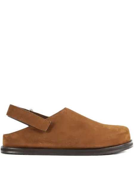 Papuci tip mules Studio Nicholson din piele de căprioară maro