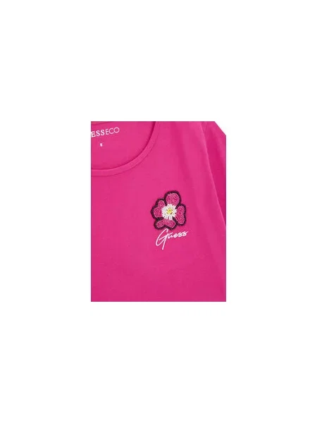 Guess T-shirt Tamno roza Relaxed Fit