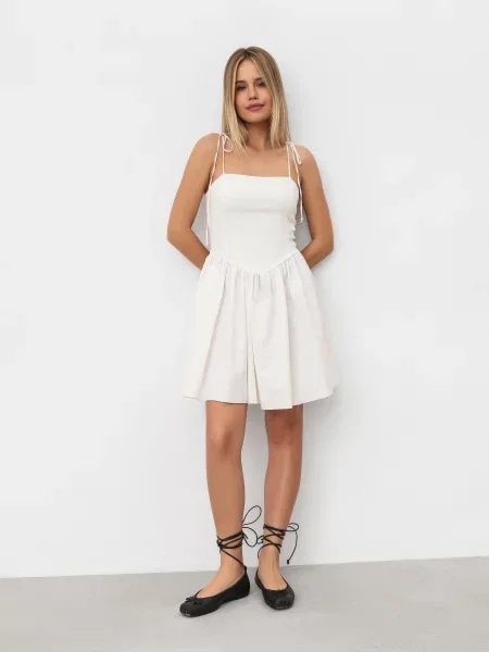 Romashka Біссен Сукня міні Молочний Віскоза/поліестер