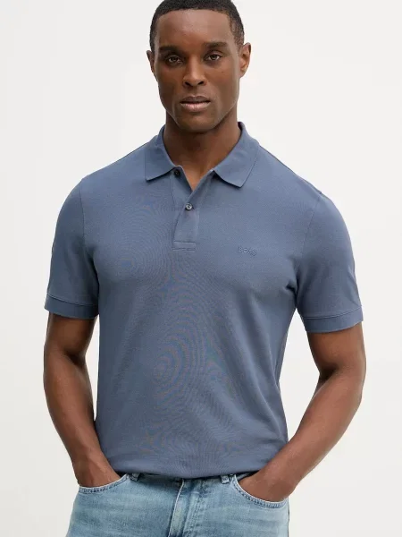 Polo majica BOSS Pallas bez uzorka plava