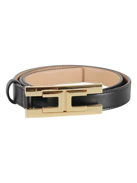 Pasek Elisabetta Franchi z logo czarny