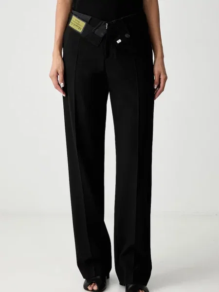 Maison Margiela pantaloni cu lână pentru femei