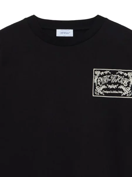 Μπλούζα Off-white με κέντημα paisley λευκό