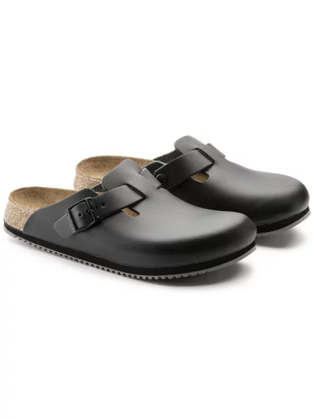 Chodaki Birkenstock skórzane klasyczne czarne