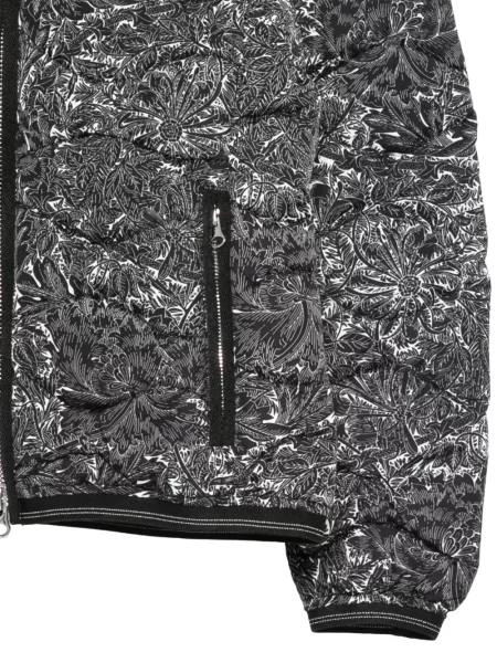 Palton Blauer cu model floral cu glugă negru