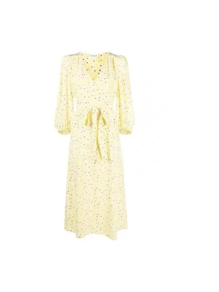 Sukienka midi Parosh z dekoltem w serek żółta