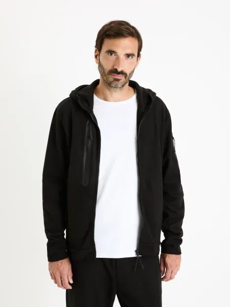 Суичър с качулка Celio черно